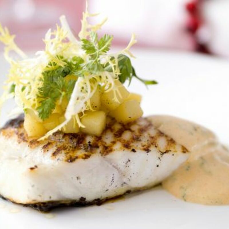 Grilled turbot with lobster bearnaise